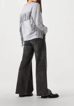 DAMES CO'COUTURE lichtgrijze trui studcc fringe sweat