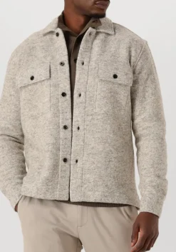 Heren GENTI lichtgrijze overshirt eagle relaxed fit
