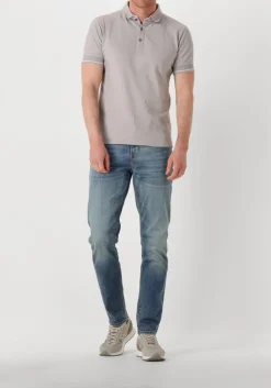 Heren GENTI lichtgrijze polo polo 3 button ss j2001-1212