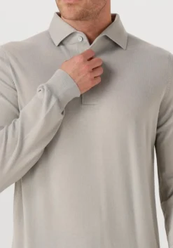 Heren GRAN SASSO lichtgrijze polo polo l slv
