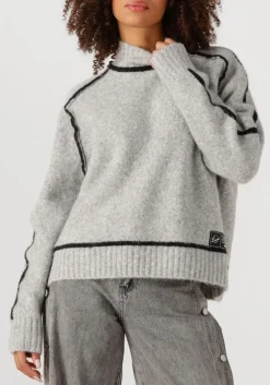 DAMES HAUTE L'AMITIÉ lichtgrijze haute l'amitié trui toby hem line knit