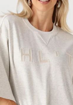 DAMES HAUTE L'AMITIÉ lichtgrijze haute l'amitié top hlt ss logo sweat