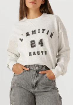 DAMES HAUTE L'AMITIÉ lichtgrijze haute l'amitié trui college curve sweat