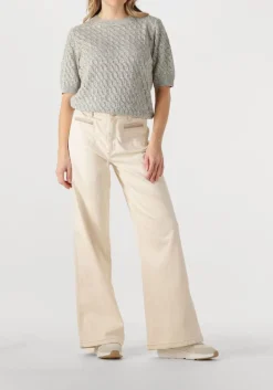 DAMES MOS MOSH lichtgrijze t-shirt mmkarin marisol ss linen knit