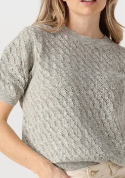 DAMES MOS MOSH lichtgrijze t-shirt mmkarin marisol ss linen knit