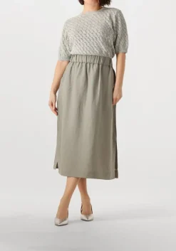 DAMES MOS MOSH lichtgrijze t-shirt mmkarin marisol ss linen knit