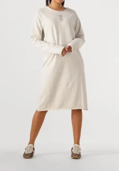 DAMES PENN & INK lichtgrijze midi jurk dress print