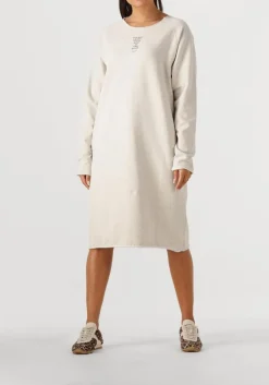 DAMES PENN & INK lichtgrijze midi jurk dress print