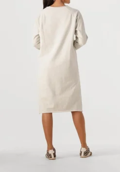 DAMES PENN & INK lichtgrijze midi jurk dress print