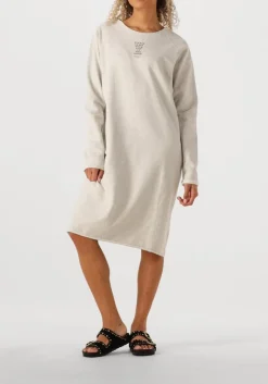 DAMES PENN & INK lichtgrijze midi jurk dress print