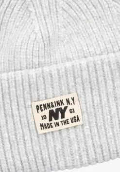 DAMES PENN & INK lichtgrijze muts beanie w25b354