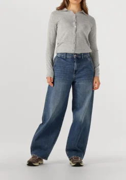 DAMES RESORT FINEST lichtgrijze vest polo short cardigan