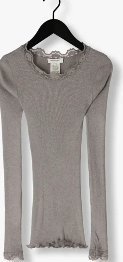 DAMES ROSEMUNDE lichtgrijze top babette silk t-shirt lace