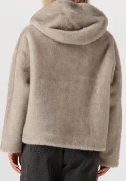 DAMES STUDIO AR lichtgrijze faux fur jas ruby