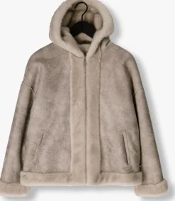 DAMES STUDIO AR lichtgrijze faux fur jas ruby