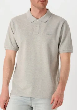 Heren WOOLRICH lichtgrijze polo classic american polo