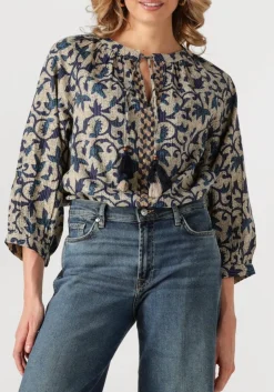 DAMES SUMMUM blouses 3/4 sleeve top block print