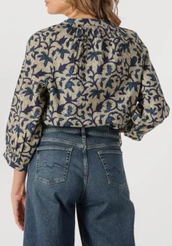 DAMES SUMMUM blouses 3/4 sleeve top block print