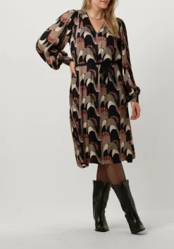 DAMES SUMMUM midi jurk dress abstract peacock