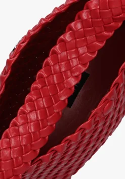 DAMES ALIX THE LABEL rode handtas ladies woven lacquar braided bag