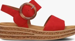 DAMES GABOR rode platte sandalen 550.2