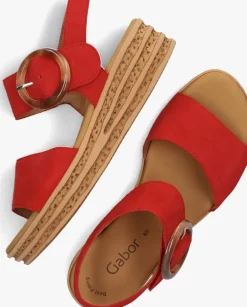 DAMES GABOR rode platte sandalen 550.2