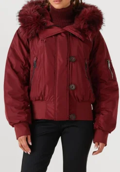 DAMES GOLDBERGH rode gewatteerde jas jeanne ski jacket faux border