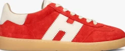 DAMES HOGAN rode lage sneakers cool allacciato
