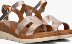 DAMES STEFANO LAURAN roségouden sandalen met hak met koord sandaal