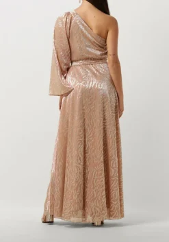 DAMES ACCESS maxi jurk shimmery one-shoulder animal print