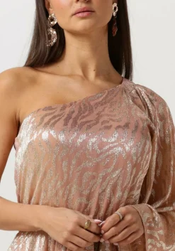 DAMES ACCESS maxi jurk shimmery one-shoulder animal print