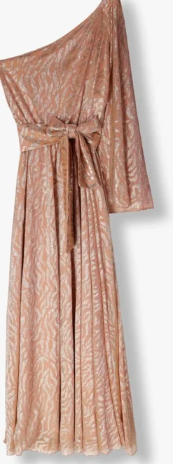 DAMES ACCESS maxi jurk shimmery one-shoulder animal print