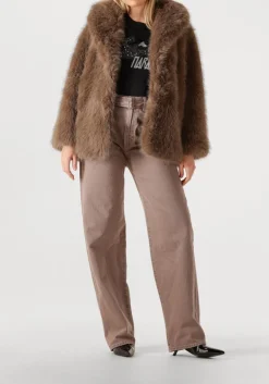 DAMES ALTER EGO taupe faux fur jas harper