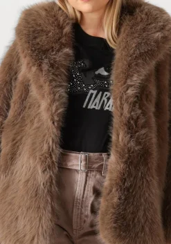 DAMES ALTER EGO taupe faux fur jas harper
