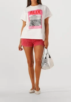 DAMES ALIX THE LABEL te t-shirt ladies knitted photoprint t-shirt