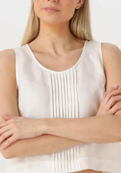 DAMES RESORT FINEST te top crop top linen