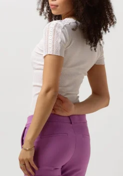 DAMES ROSEMUNDE te t-shirt benita silk t-shirt w/ lace