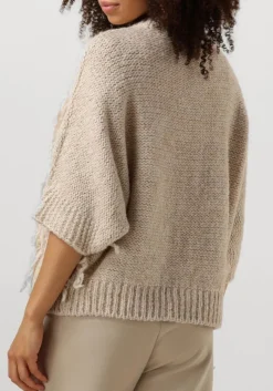 DAMES SUMMUM te vest cardigan 3/4 sleeve fringe knit