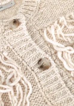 DAMES SUMMUM te vest cardigan 3/4 sleeve fringe knit