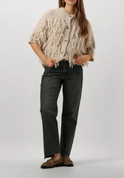 DAMES SUMMUM te vest cardigan 3/4 sleeve fringe knit