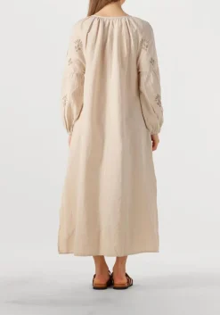 DAMES SUMMUM maxi jurk long dress linen heavy embroidery