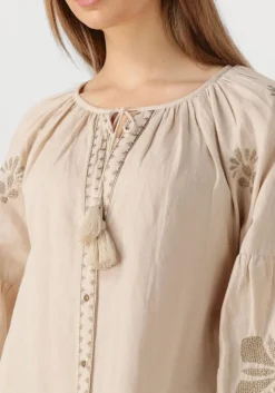 DAMES SUMMUM maxi jurk long dress linen heavy embroidery