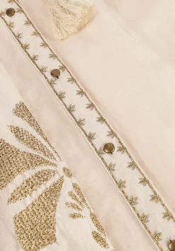 DAMES SUMMUM maxi jurk long dress linen heavy embroidery