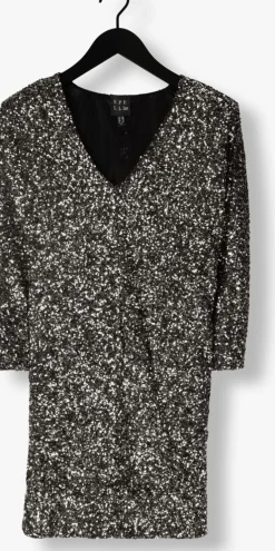 DAMES ACCESS en mini jurk sequin mini dress with v necklin