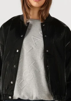DAMES ALIX THE LABEL e jack ladies woven velvet leather bomber