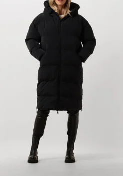 DAMES BLONDE08 e gewatteerde jas lang doorgestikte jas