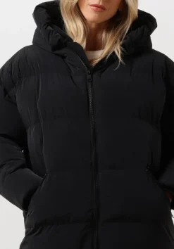 DAMES BLONDE08 e gewatteerde jas lang doorgestikte jas