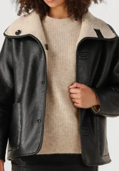DAMES KNIT-TED e leren jas cozy