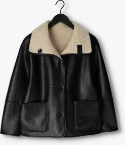 DAMES KNIT-TED e leren jas cozy