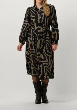 DAMES SUMMUM e midi jurk dress abstract leaves